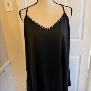 SHEIN Black Camisole with Rhinestone Details